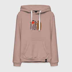 Мужская толстовка-худи Человек и медведь