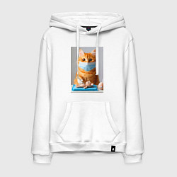 Мужская толстовка-худи Рыжий кот хирург - нейроарт
