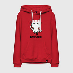 Мужская толстовка-худи Cute but psycho - cat