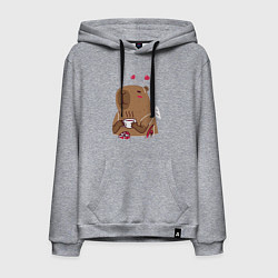 Мужская толстовка-худи Капибара с шоколадкой