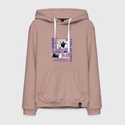 Толстовка-худи хлопковая мужская Ван пис Зоро меченосец, цвет: пыльно-розовый