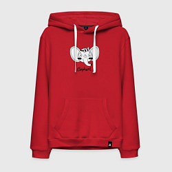 Толстовка-худи хлопковая мужская Слоник милаш, цвет: красный