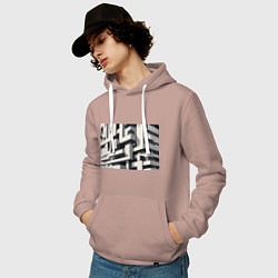 Толстовка-худи хлопковая мужская Вдохновлено Ле Корбюзье, цвет: пыльно-розовый — фото 2