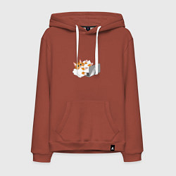 Мужская толстовка-худи Милый котик программист усердно печатает