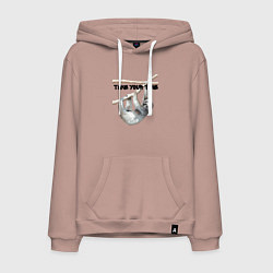 Мужская толстовка-худи Ленивец не торопись