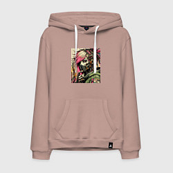 Мужская толстовка-худи Cyber girl in a respirator - ai art fantasy