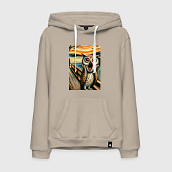 Мужская толстовка-худи Сова кричит на картине Эдварда Мунка - нейроарт