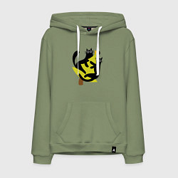 Мужская толстовка-худи Черные коты на елке