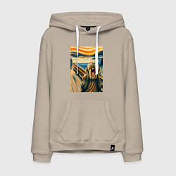 Мужская толстовка-худи Морж кричит на картине Эдварда Мунка - мем искусст