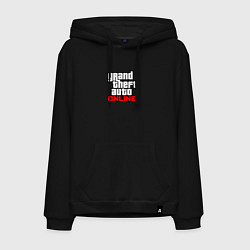 Толстовка-худи хлопковая мужская GTA online logo game, цвет: черный