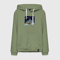 Мужская толстовка-худи Космическая дорога в горах