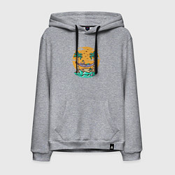 Мужская толстовка-худи Скелет чилит на острове