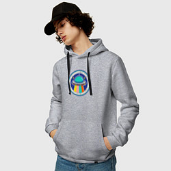 Толстовка-худи хлопковая мужская Want to believe, цвет: меланж — фото 2