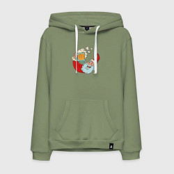 Мужская толстовка-худи Санта с пивасиком