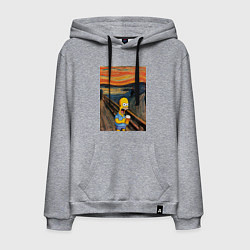 Мужская толстовка-худи Кричащий Гомер Симпсон с пивом в стиле картины Эдв