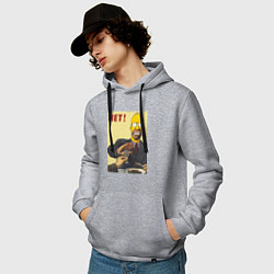 Толстовка-худи хлопковая мужская Пародия на плакаты СССР Гомер Симпсон, цвет: меланж — фото 2