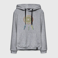 Толстовка-худи хлопковая мужская Ловец сновидений, цвет: меланж