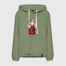 Мужская толстовка-худи Качок дед мороз