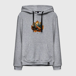 Мужская толстовка-худи Лиса и лист