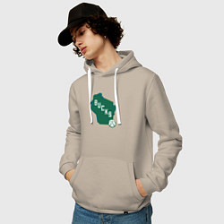 Толстовка-худи хлопковая мужская Bucks team, цвет: миндальный — фото 2