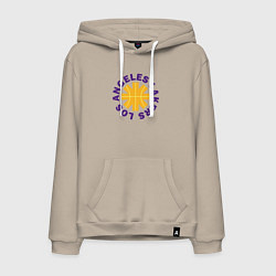 Толстовка-худи хлопковая мужская LA Lakers team, цвет: миндальный