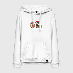 Мужская толстовка-худи Новогодние ежики с подарками