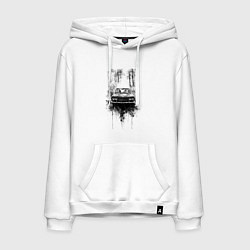 Мужская толстовка-худи Авто в лесу