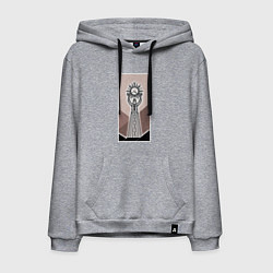 Толстовка-худи хлопковая мужская Фатима держит солнце, цвет: меланж