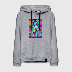 Мужская толстовка-худи Морти сидит на грибе рядом с Риком