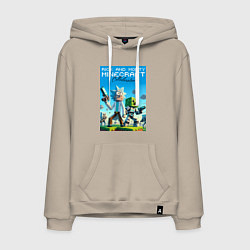 Мужская толстовка-худи Rick and Morty Minecraft - collaboration