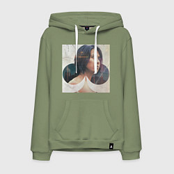 Толстовка-худи хлопковая мужская Алиса в пограничье 2 Томохиса Ямасита, цвет: авокадо