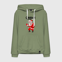 Мужская толстовка-худи Злой дед мороз с новым годом блеать