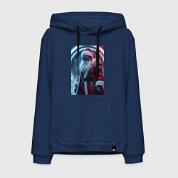 Мужская толстовка-худи Дед мороз киберпанк