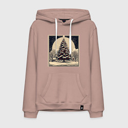 Мужская толстовка-худи Марка с наряженной елкой - нейросеть