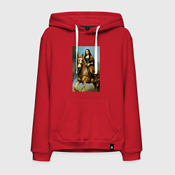 Мужская толстовка-худи Мона Лиза верхом на коне