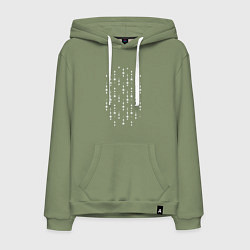 Мужская толстовка-худи Паттерн цепочки звёздочки белые