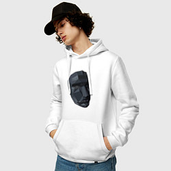 Толстовка-худи хлопковая мужская Boss mask, цвет: белый — фото 2
