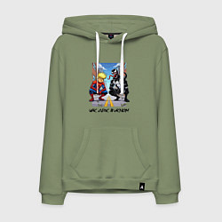 Мужская толстовка-худи Трамп-паук и Веном сидят на кортах - нейроарт