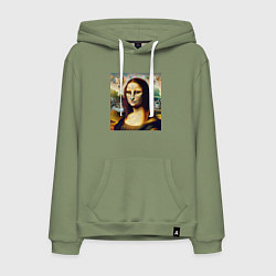 Мужская толстовка-худи Мона Лиза превращается в кошку