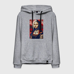 Мужская толстовка-худи Мона Лиза - панк в татухах