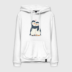 Мужская толстовка-худи Пингвинчики обнимаются