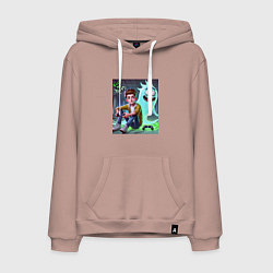 Мужская толстовка-худи Морти и призрак Рика Санчеса - нейроарт фантазия