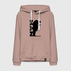 Мужская толстовка-худи MAN дальнобойщик чёрный логотип