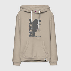 Мужская толстовка-худи MAN дальнобойщик серый логотип