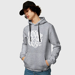 Толстовка-худи хлопковая мужская Не знаю, цвет: меланж — фото 2