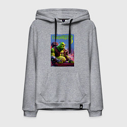 Мужская толстовка-худи Кибер Шрек в татухах - прикол