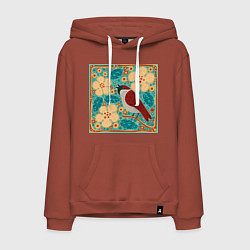 Мужская толстовка-худи Воробей на ветке яблони