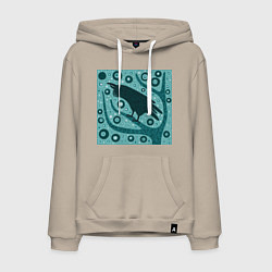 Мужская толстовка-худи Ворон на дереве