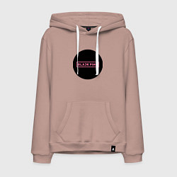 Толстовка-худи хлопковая мужская Blackpink logotype - group of South Korea, цвет: пыльно-розовый