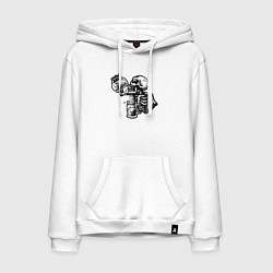 Мужская толстовка-худи Пивной скелетик